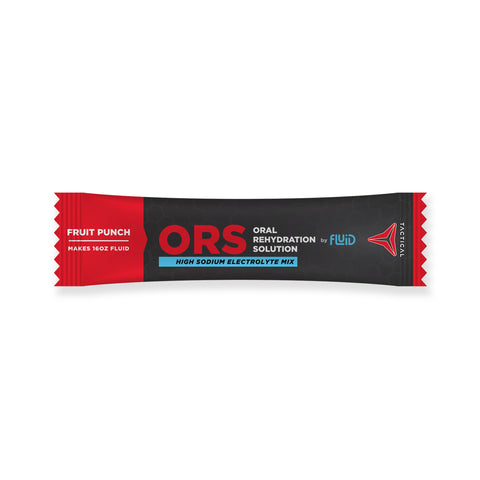 ORS Oral Rehydration Solution package on a white background
