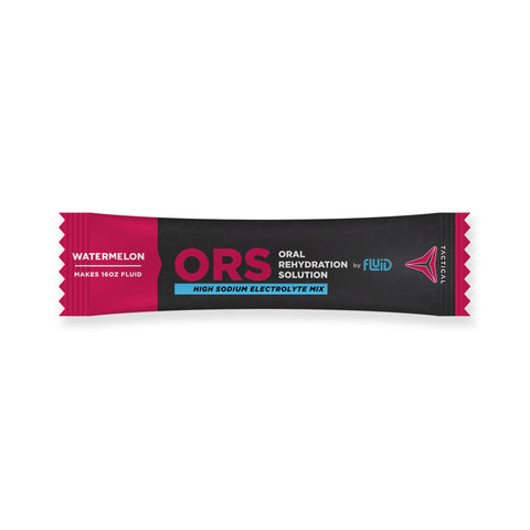 ORS Oral Rehydration Solution package on a white background