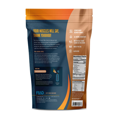 Back view of a supplement package with text and branding on a white background