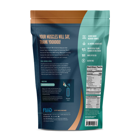 Back view of a supplement package with text and branding on a white background