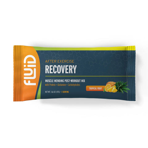 Fluid After Exercise Recovery mix package on a white background