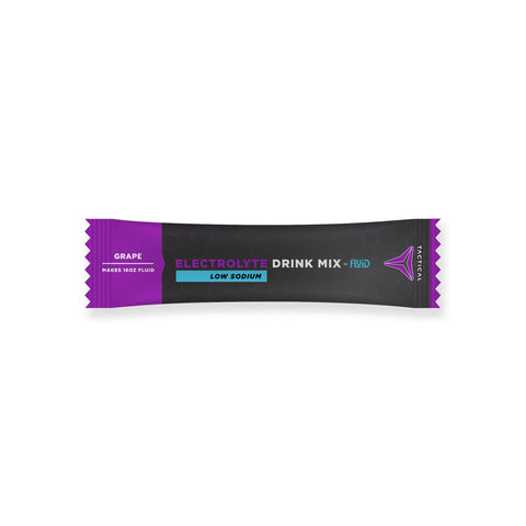 Electrolyte drink mix packet on a white background