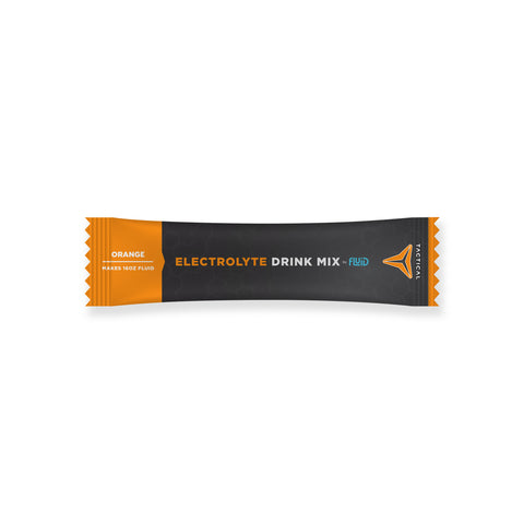 Electrolyte drink mix packet on a white background