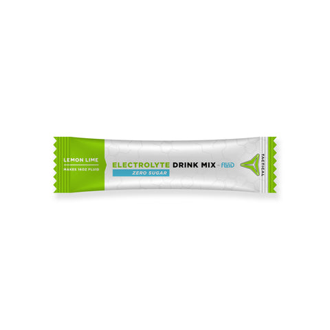 Electrolyte drink mix packet on a white background
