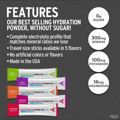 Fluid Tactical Zero Sugar Electrolyte Drink Mix