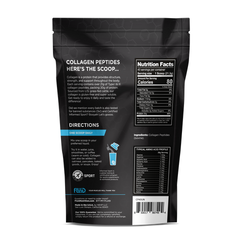 100% Collagen Peptides 40 Serving Unflavored Packaging