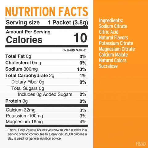 Fluid Tactical Zero Sugar Electrolyte Drink Mix