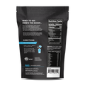 Back of 100% Whey Protein Isolate bag from Fluid Sports Nutrition, Chocolate Flavor