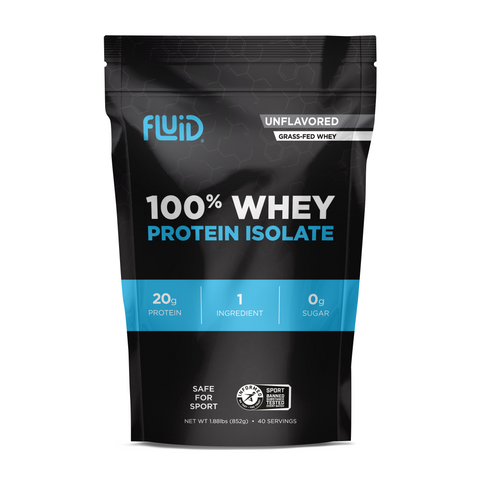 Fluid Nutrition 100% Whey Protein Isolate Unflavored packaging