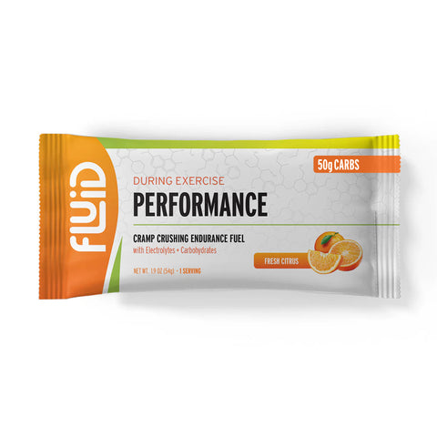 Fluid Performance Single Serving 50g Carb Packet - Fresh Citrus Flavor
