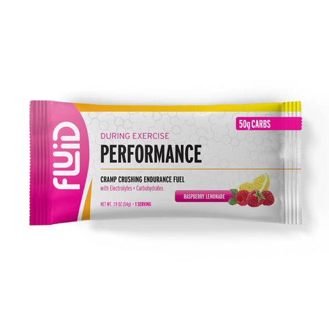 Fluid Performance Single Serving 50g Carb Packet - Raspberry Lemonade Flavor