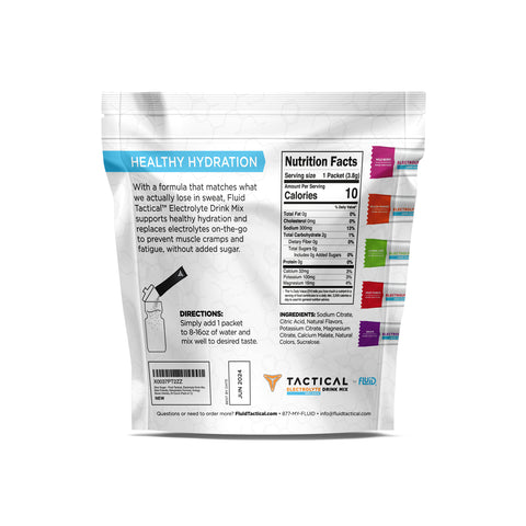Fluid Tactical Zero Sugar Electrolyte Drink Mix