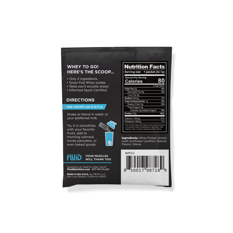 100% Whey Protein Isolate Single Servings