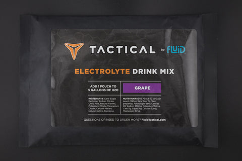 Tactical Electrolyte Drink Mix package on a dark background